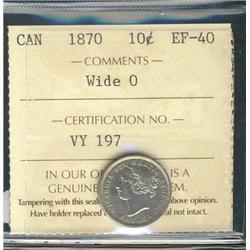 1870 10¢ Wide 0 ICCS EF40