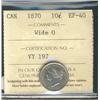 Image 1 : 1870 10¢ Wide 0 ICCS EF40