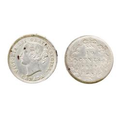 1870 Wide O 10¢ ICCS MS60, brilliant with a hint of toning.