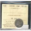 Image 1 : 1872H 10¢ ICCS VF20.