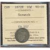 Image 1 : 1872H 10¢ ICCS VG10.  Designated with scratch.