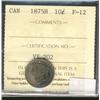 Image 1 : 1875H 10¢ ICCS F12.