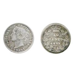 1875H 10¢ ICCS VF20, lightly cleaned, toning back