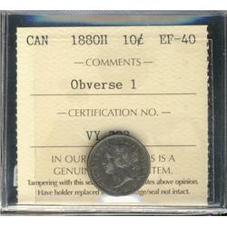 1880H 10¢ Obv ICCS EF40.