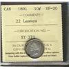 Image 1 : 1891 22 Leaves 10¢ ICCS VF20