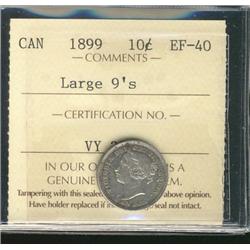 1899 10¢ Large 9's ICCS EF40.