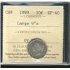 Image 1 : 1899 10¢ Large 9's ICCS EF40.