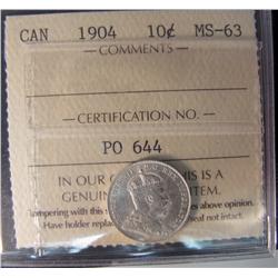 1904 5¢ ICCS MS63.  Blast white.