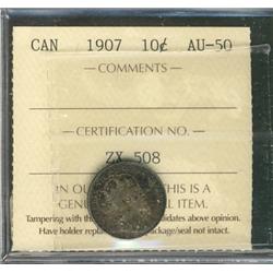 1907 10¢ ICCS AU50.