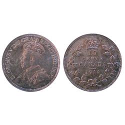 1914 10¢ ICCS MS65.  Golden to green shades.