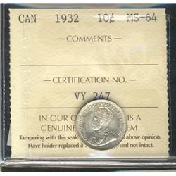 1932 10¢ ICCS MS64.