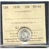 Image 1 : 1938 10¢ ICCS MS64.