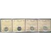 Image 1 : 1942 10¢, 1950, 1954 MS63 & 1947 MS62.  Lot of 4 coins all ICCs graded.