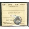 Image 1 : 1945 10¢ ICCS MS65, fully white