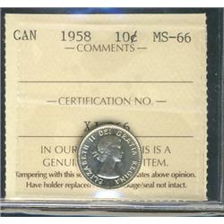1958 10¢ ICCS MS66.
