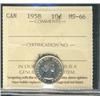 Image 1 : 1958 10¢ ICCS MS66.