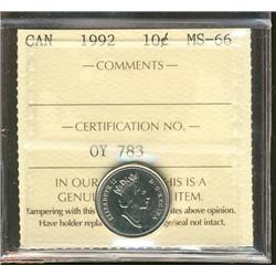1992 10¢ ICCS MS66
