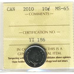 2010 Logo 10¢ ICCS MS65