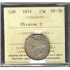 Image 1 : 1871 Obv. 2 25¢ ICCS VF30