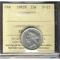 1882H 25¢ ICCS F15, brilliant
