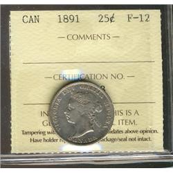 1891 25¢ ICCS F12,  nice problem free example.