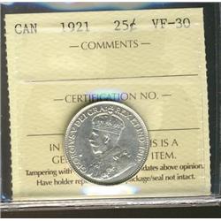 1921 25¢ ICCS VF30, key date