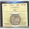 Image 1 : 1936 Dot 25¢ ICCS VF20, nice example.