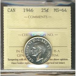 1946 25¢ ICCS MS64