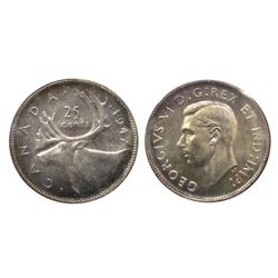 1947 25¢ Dot ICCS MS64. Strong lustre with light toning.  Scarce