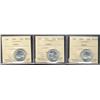 Image 1 : 1961 25¢ ICCS MS65 Cameo.  Lot of 3 coins.