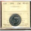Image 1 : 1991 25¢ ICCS MS65