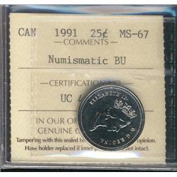 1991 25¢ ICCS NBU MS67.