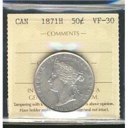 1871H 50¢ ICCS VF30.