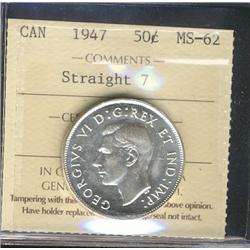 1947 50¢ St7 ICCS MS62.