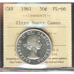 1961 50¢ ICCS PL66 Ultra Heavy cameo.