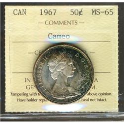 1967 50¢ ICCS MS65, superbly toned.