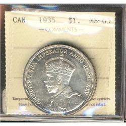 1935 $1 ICCS MS65.