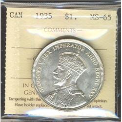 1935 $1 ICCS MS65.  Blast white.