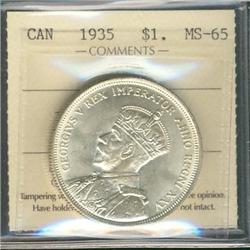 1935 $1 ICCS MS65.  Blast white.