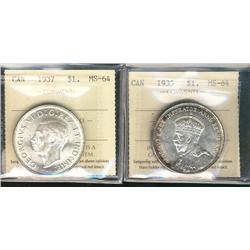 1935 & 1937 $1 ICCS MS64.