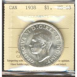 1938 $1 ICCS MS63.