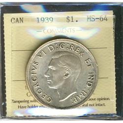 1939 $1 ICCS MS64