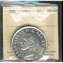 1945 $1 ICCS MS60.