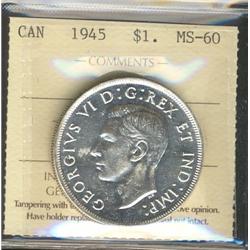 1945 $1 ICCS MS60.