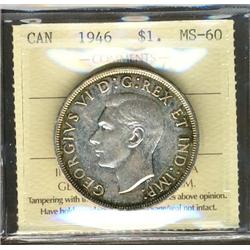1946 $1 ICCS MS60, brilliant