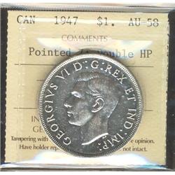 1947 $1 Ptd 7 Dbl HP ICCS AU58.