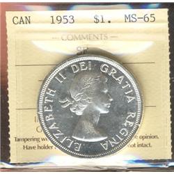 1953 $1 SF ICCS MS65.