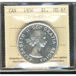 1956 $1 ICCS MS64 Cameo.  Full white in colour.