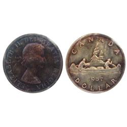 1957 $1 ICCS MS65PQ.   Magnificient strike with lovely toning over full underlying luster. Great fie