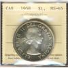 Image 1 : 1958 $1 ICCS MS65.  Gem rim toning.